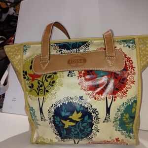 Fossil Colorful Tree Pattern Tote